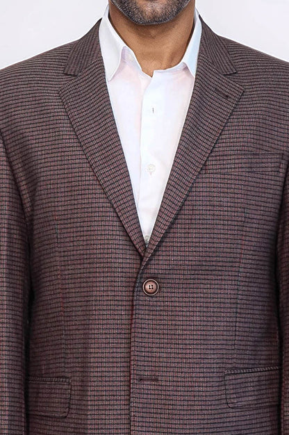 KOALA SYDNEY 4 Drop Checkered Burgundy Jacket-Wessi