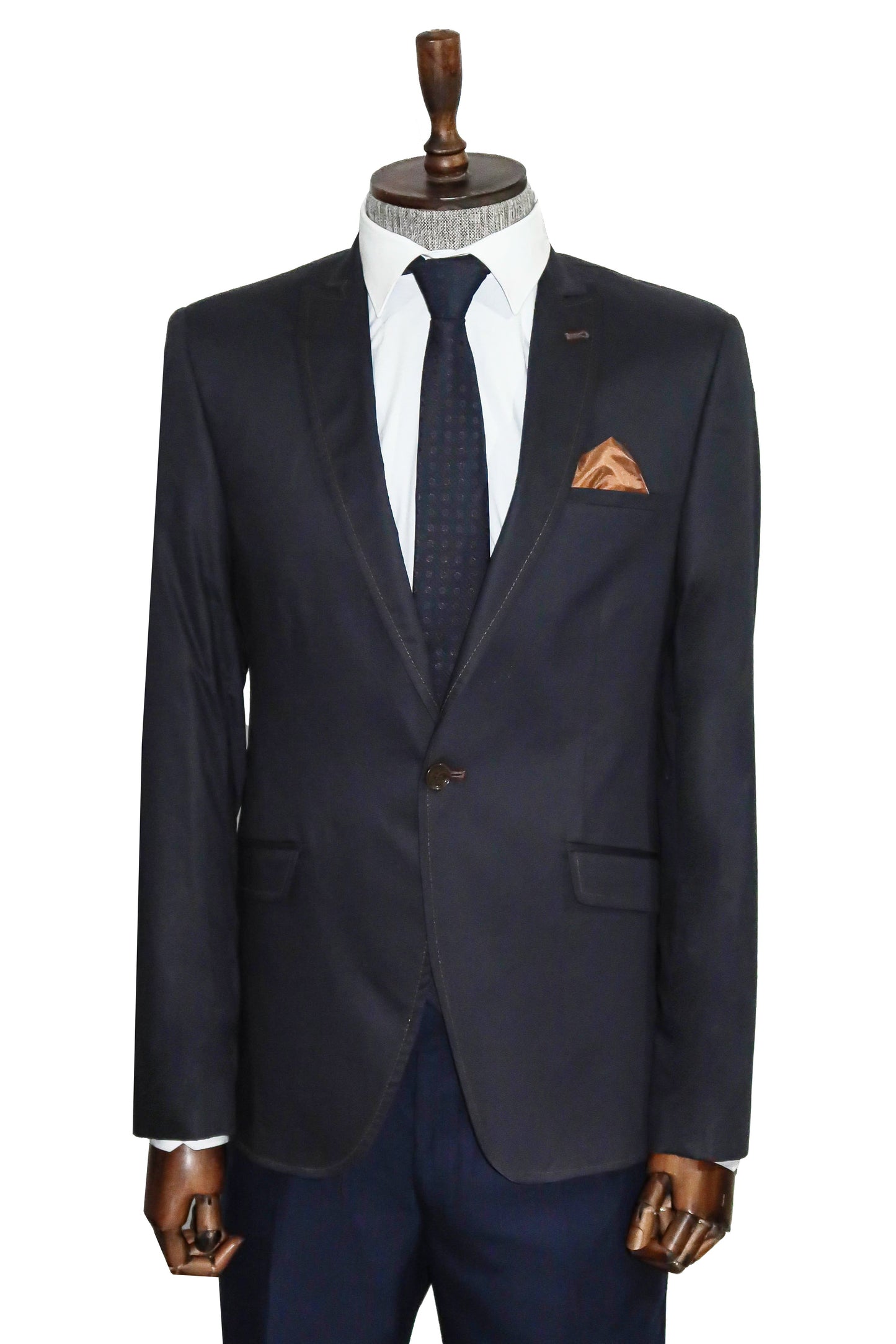 KOALA SYDNEY  Single Button Cotton Mono Lapel Navy Blue Jacket-