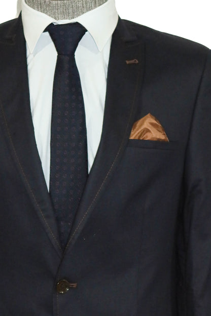 KOALA SYDNEY  Single Button Cotton Mono Lapel Navy Blue Jacket-
