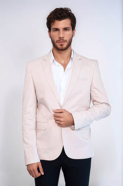 3 pocket Single Button Cotton Grey Jacket-Wessi