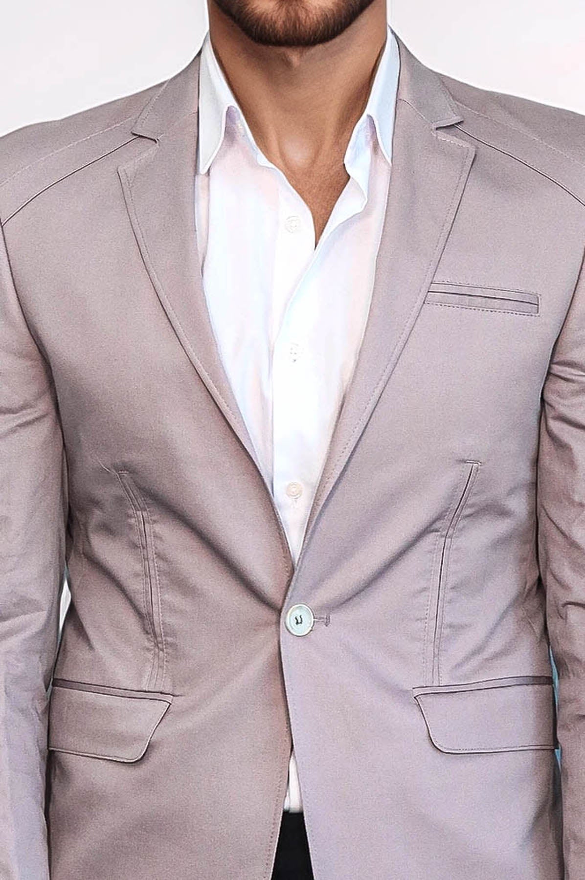 KOALA SYDNEY 3 pocket Single Button Cotton Beige Jacket-Wessi