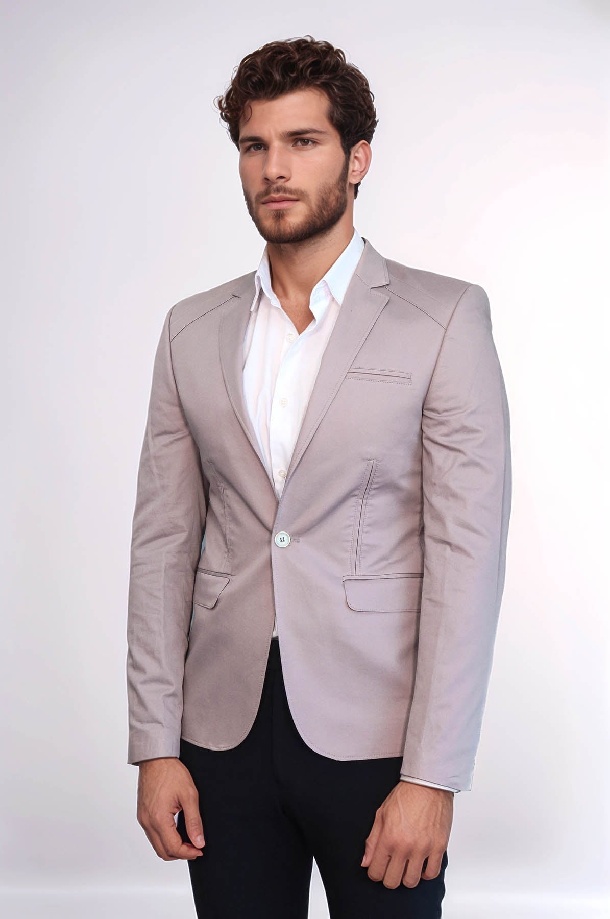 KOALA SYDNEY 3 pocket Single Button Cotton Beige Jacket-Wessi