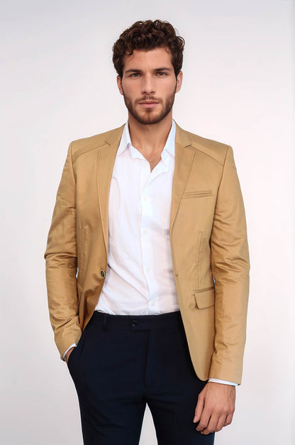 KOALA SYDNEY 3 pocket Single Button Cotton Tan Jacket-Wessi