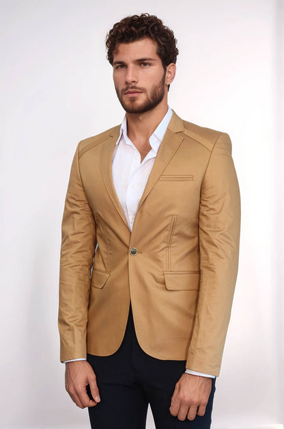 KOALA SYDNEY 3 pocket Single Button Cotton Tan Jacket-Wessi