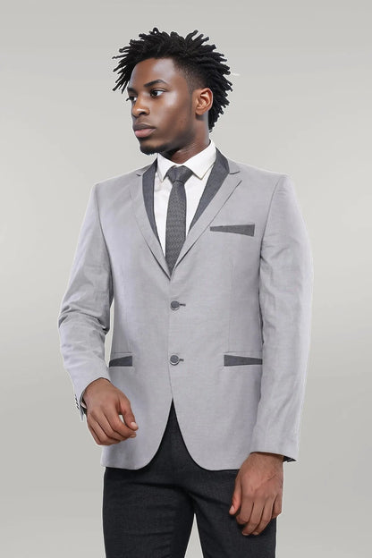 KOALA SYDNEY 3 Pockets 2 Buttons Cross Piping Grey Jacket-Wessi