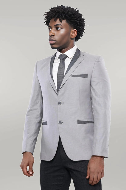 KOALA SYDNEY 3 Pockets 2 Buttons Cross Piping Grey Jacket-Wessi