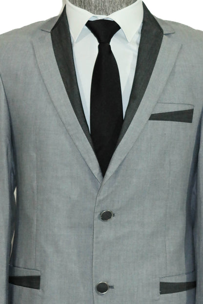 KOALA SYDNEY 3 Pockets 2 Buttons Cross Piping Grey Jacket-Wessi