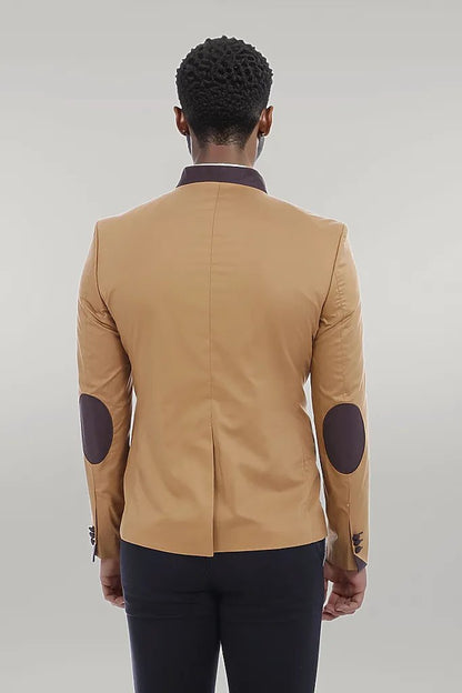 Single Button Collar Garni Tippet Light Pink Jacket-Wessi