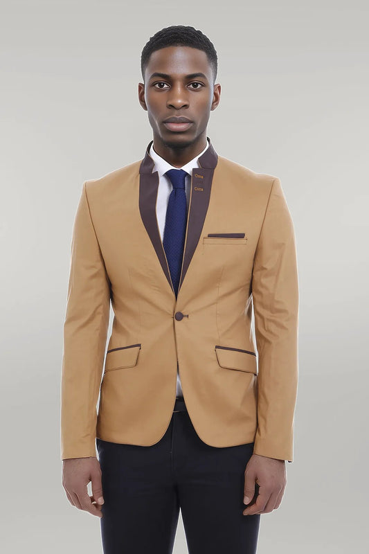 Single Button Collar Garni Tippet Light Pink Jacket-Wessi