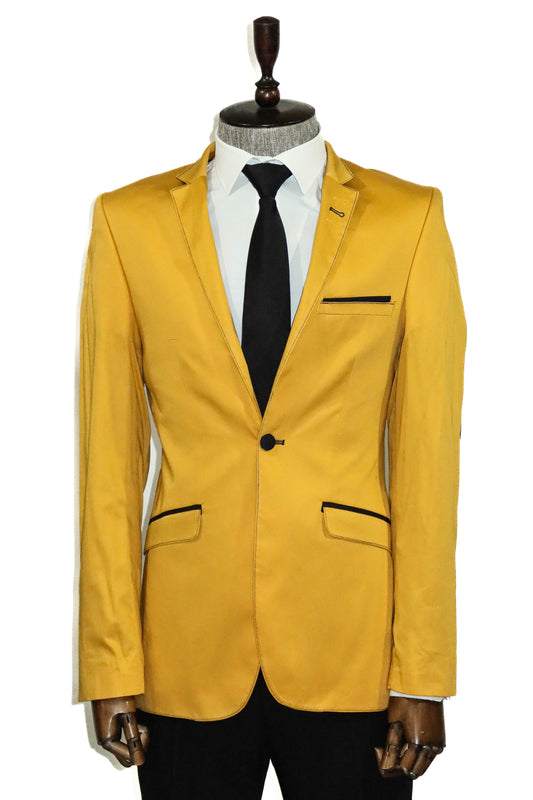 KOALA SYDNEY Single Button Collar Garni Tippet Yellow Jacket-Wessi