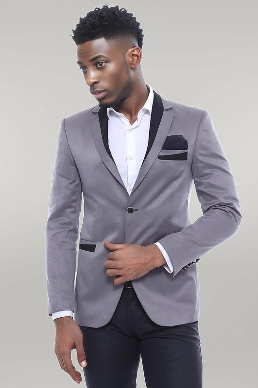KOALA SYDNEY  Pocket Diagonal Piping Cotton Grey Jacket-