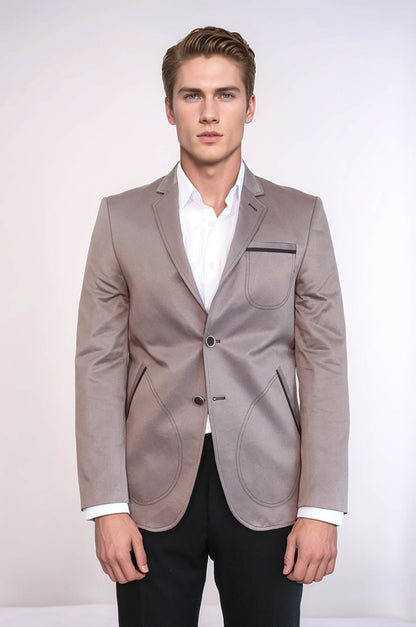 Beige Blazer With Patch Pockets