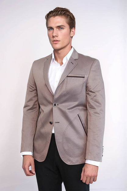 Beige Blazer With Patch Pockets