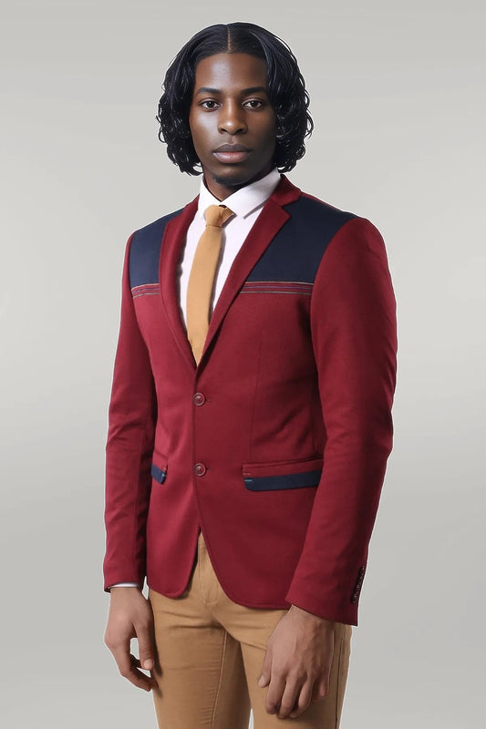 KOALA SYDNEY Collar Embroidery Combed Burgundy Men Jacket