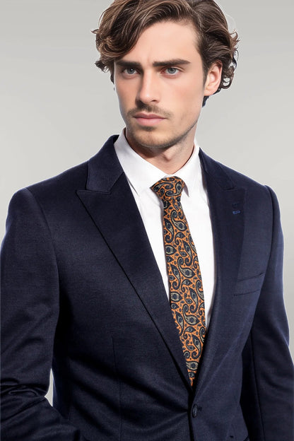 KOALA SYDNEY Navy Blue Plain Slim-Fit Jacket