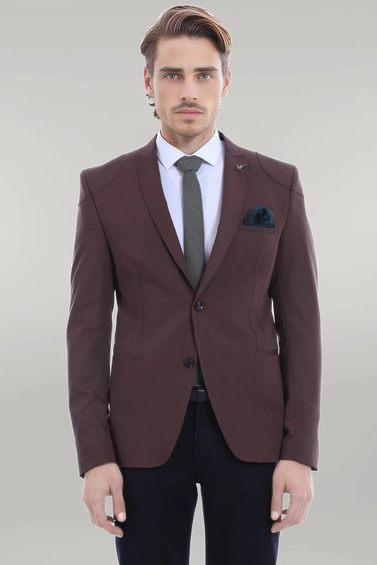 KOALA SYDNEY 2 Button Shoulder Split Cotton Brown Jacket-Wessi