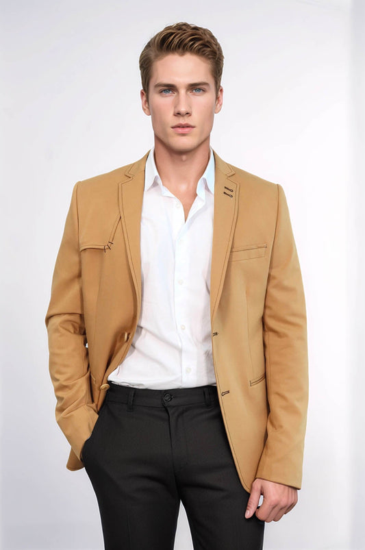 KOALA SYDNEY Double Buttons Shoulder Piece Mono Lapel Yellow Jacket-Wessi