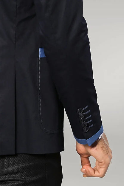 2 Button Bag Pocket Navy Blue Jacket-