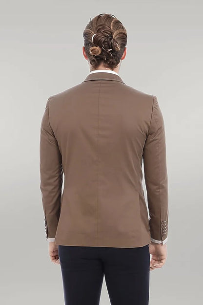 2 Button Bag Pocket Tan Jacket-