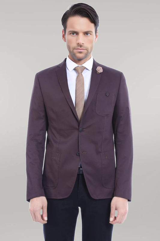 KOALA SYDNEY Double Buttons Mono Lapel Bag Pocket Brown Jacket-Wessi