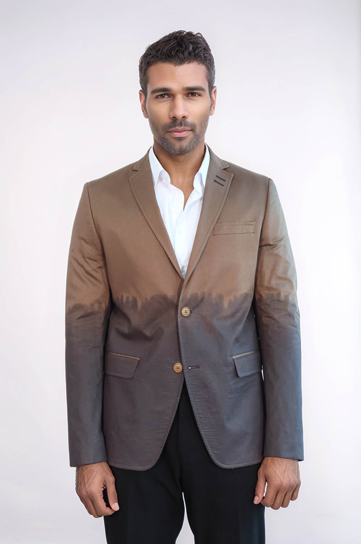 Slim Fit Cotton Brown Blazer