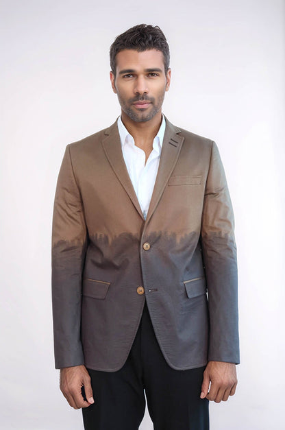 Slim Fit Cotton Brown Blazer