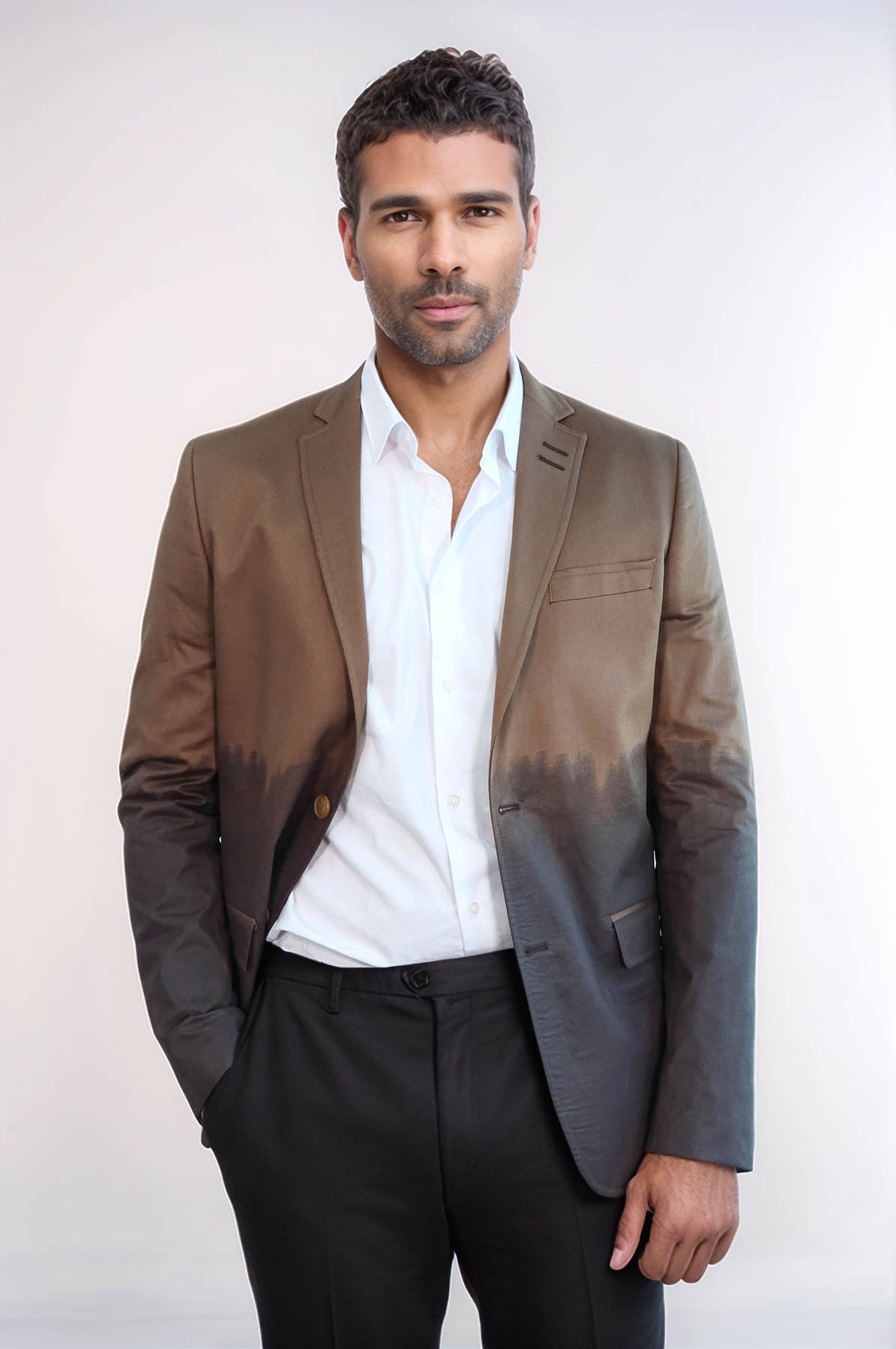 Slim Fit Cotton Brown Blazer