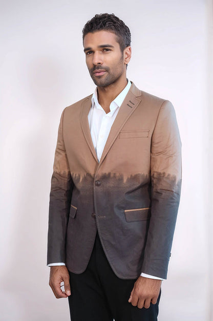 Slim Fit Cotton Brown Blazer