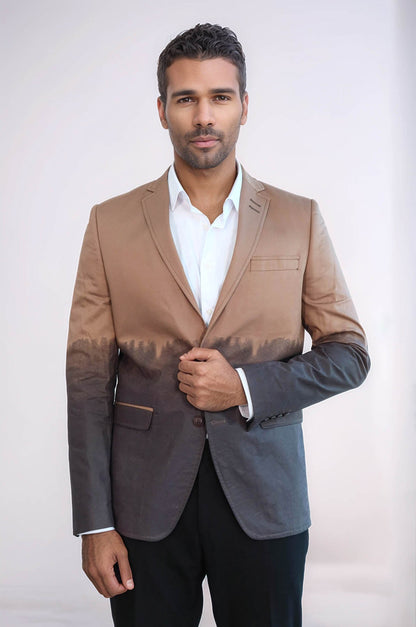 Slim Fit Cotton Brown Blazer