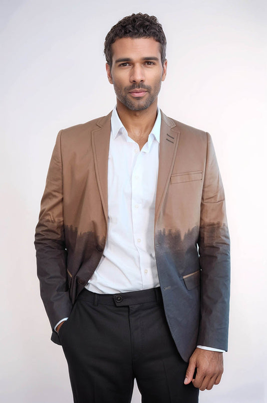 Slim Fit Cotton Brown Blazer