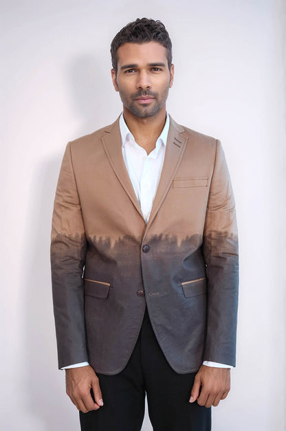 Slim Fit Cotton Brown Blazer