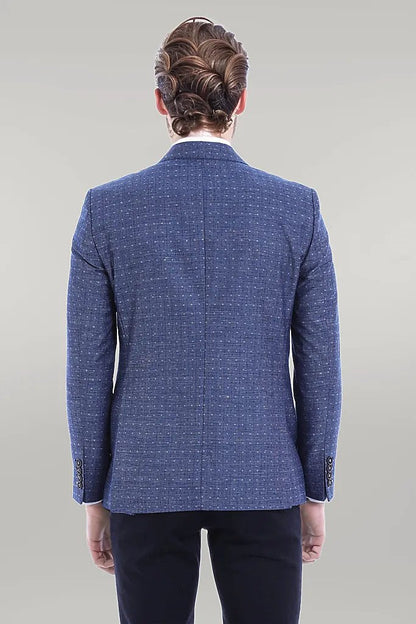 KOALA SYDNEY Blue Linen Dot Patterned Jacket