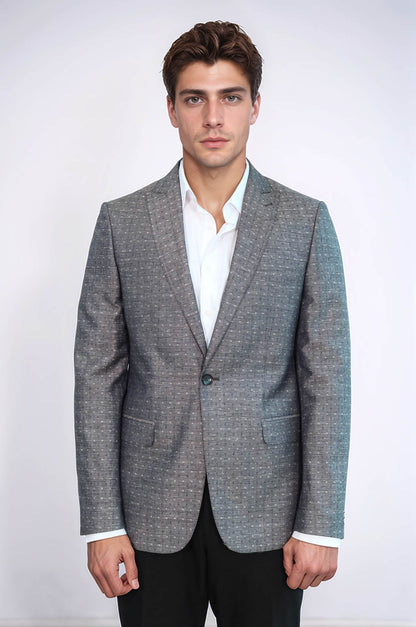KOALA SYDNEY Grey Linen Dot Patterned Jacket