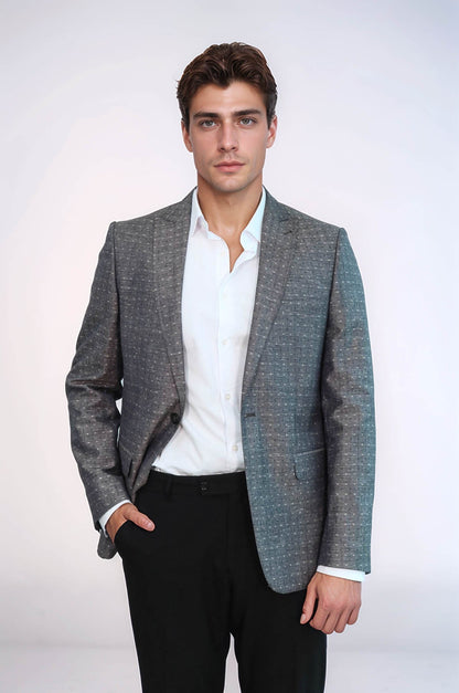 KOALA SYDNEY Grey Linen Dot Patterned Jacket