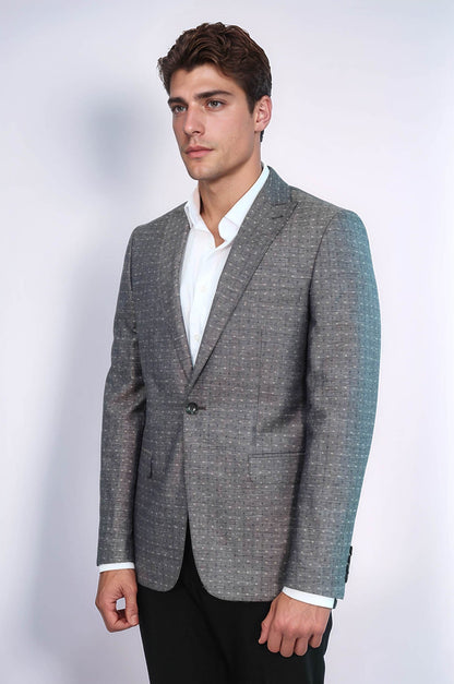 KOALA SYDNEY Grey Linen Dot Patterned Jacket