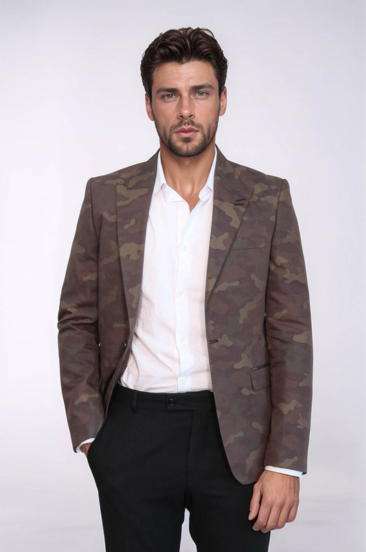 KOALA SYDNEY Single Button Camouflage Green Jacket-Wessi