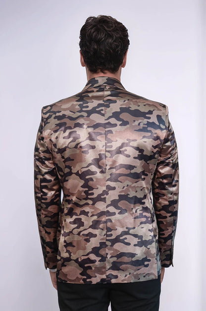 KOALA SYDNEY Single Button Camouflage Brown Jacket-Wessi