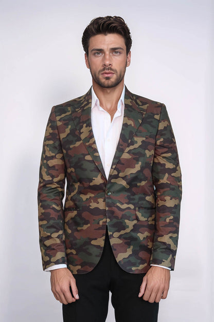 KOALA SYDNEY Single Button Camouflage Green Jacket-Wessi