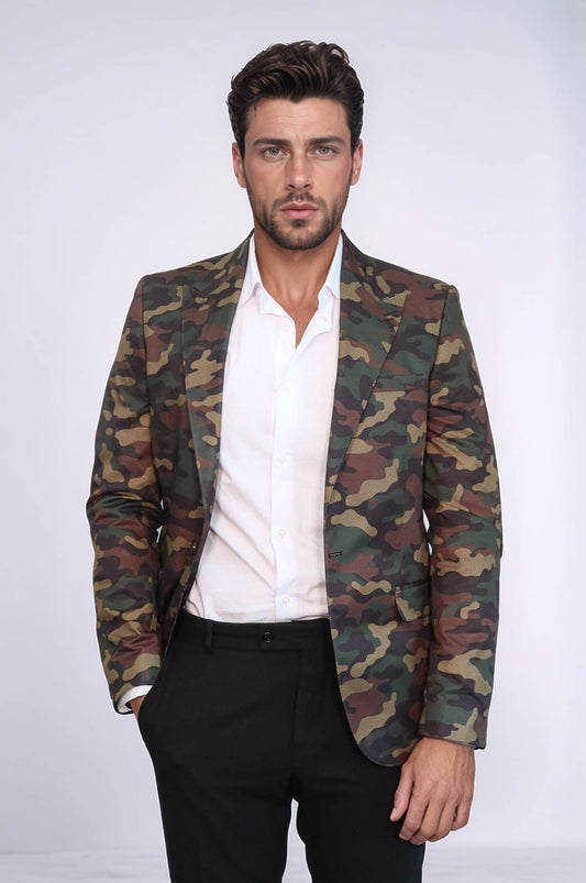 KOALA SYDNEY Single Button Camouflage Green Jacket-Wessi