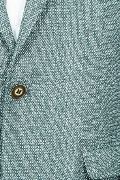 Self-Patterned Green Men's Blazer