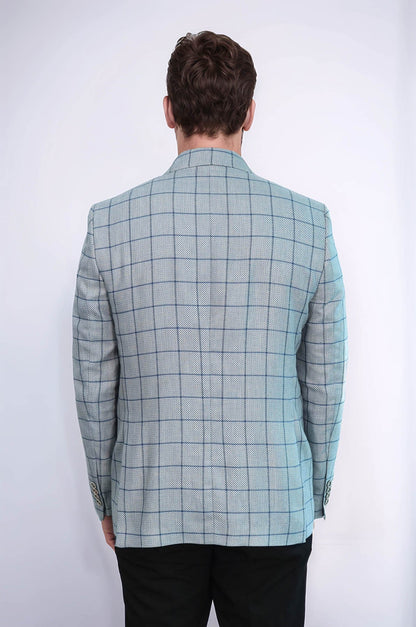 KOALA SYDNEY  Single Button Pointed Collar Light Blue Blazer