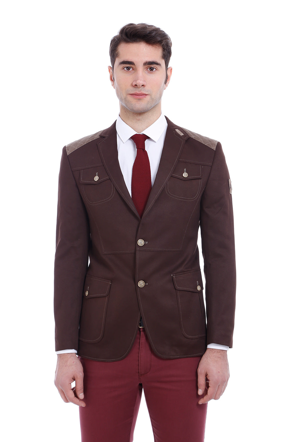 KOALA SYDNEY  2 Button Bag Pocket Velvet Brown Jacket-Wessi