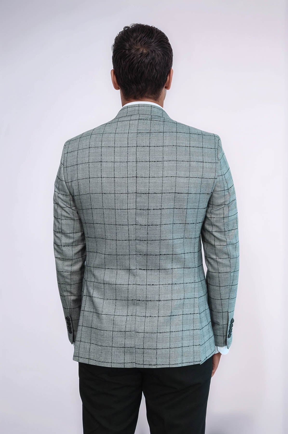 Plaid Black Blazer with Grey Vest - Wessi