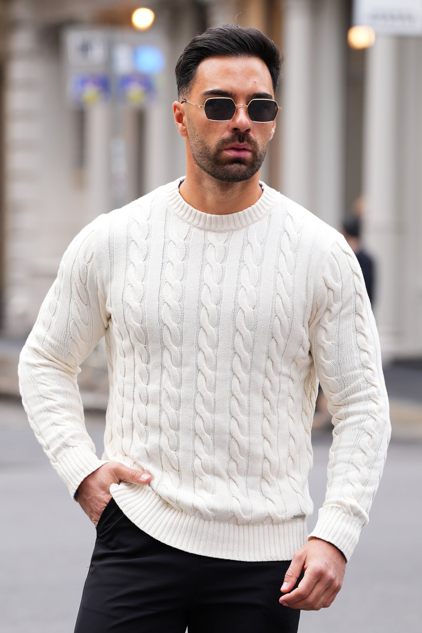 Cable Knit Crew Sweater