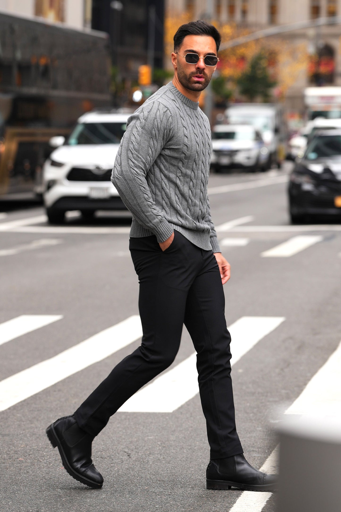 Cable Knit Crew Sweater