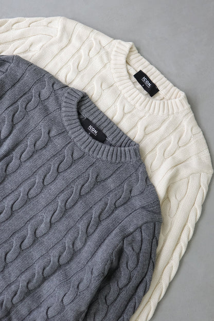 Cable Knit Crew Sweater