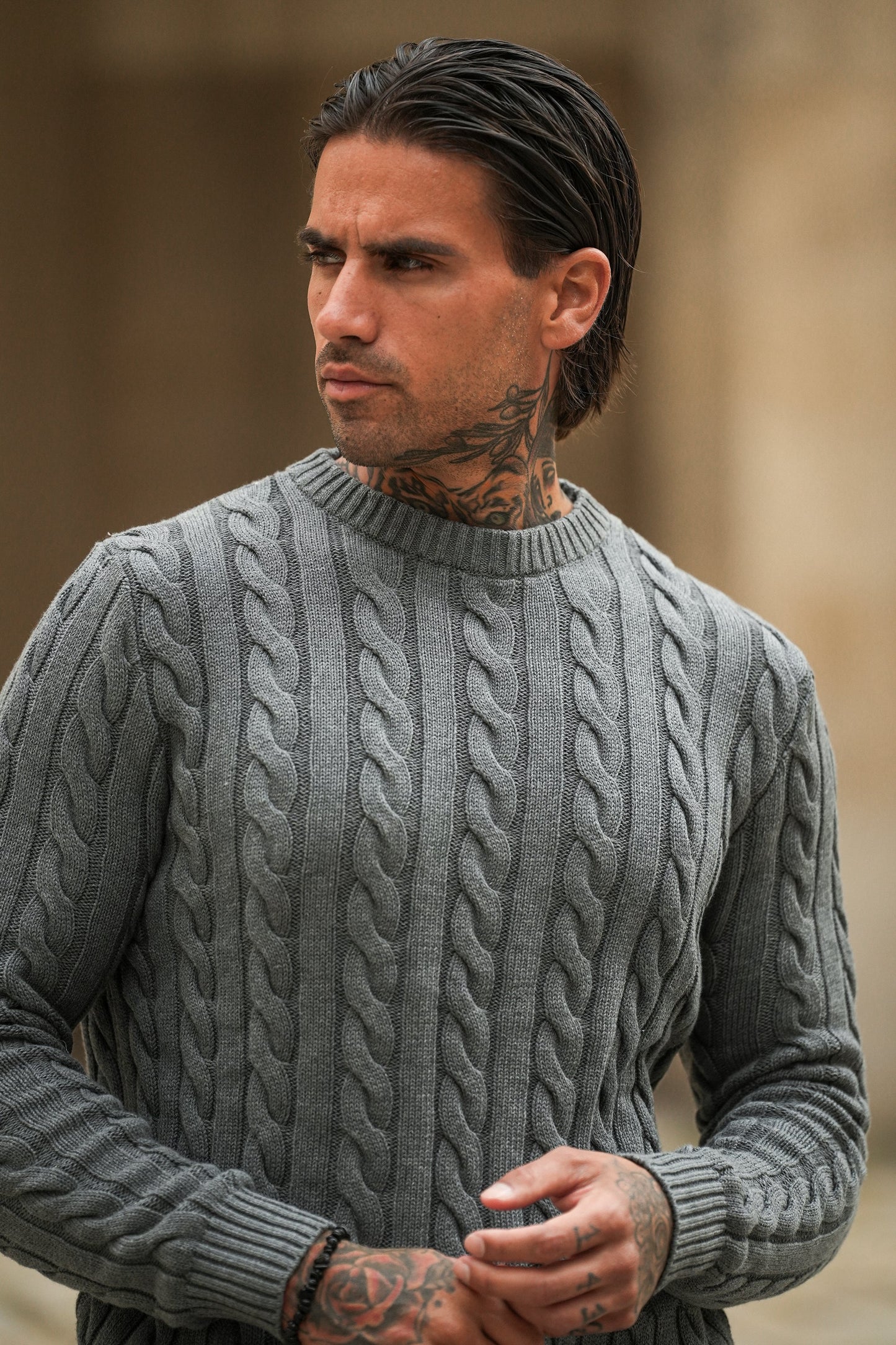 Cable Knit Crew Sweater