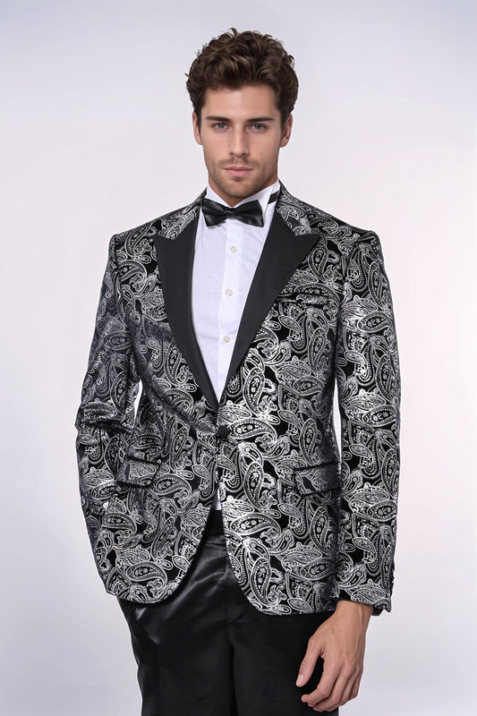 KOALA SYDNEY Gold Patterned Over Grey Men Party Blazer