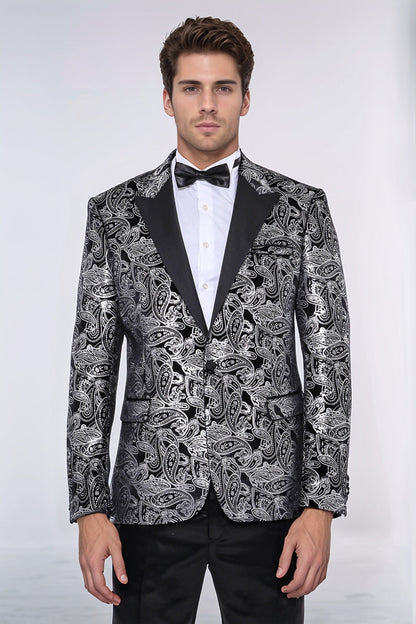 KOALA SYDNEY Gold Patterned Over Grey Men Party Blazer