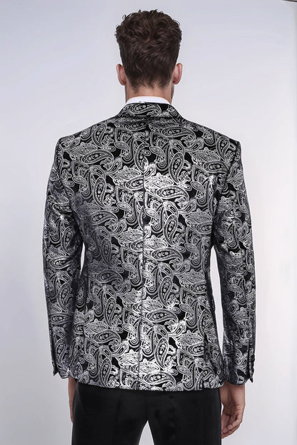 KOALA SYDNEY Gold Patterned Over Grey Men Party Blazer
